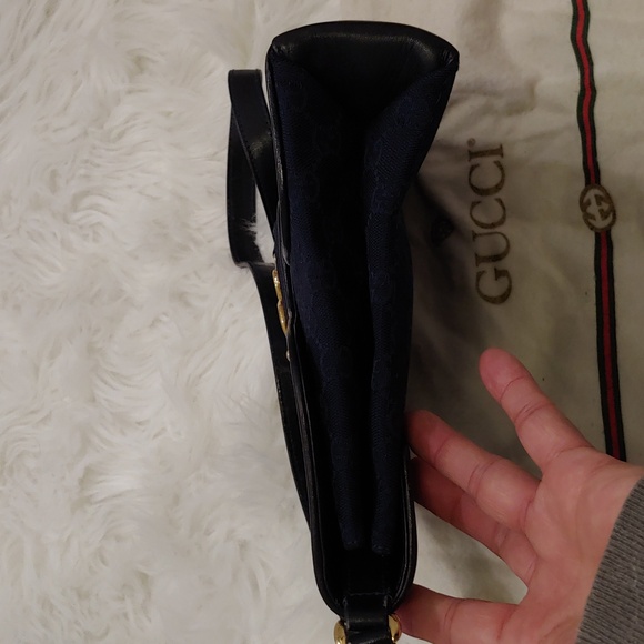 Authentic Vintage Gucci GG Monogram Supreme Sherry Web Horsebit Clutch Shoulder - Picture 6 of 11